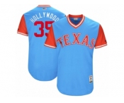 Men's 2017 Little League World Series Rangers #35 Cole Hamels Hollywood Light Blue Jersey