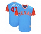 Men's 2017 Little League World Series Rangers #43 Tony Barnette Barnítez Light Blue Jersey