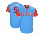 Men's 2017 Little League World Series Rangers #5 Mike Napoli Porterhouse Light Blue Jersey