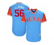 Men's 2017 Little League World Series Rangers #56 Austin Bibens-Dirkx El Rubio Light Blue Jersey