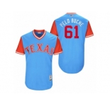 Men's 2017 Little League World Series Rangers Robinson Chirinos #61 Pelo Buche Light Blue Jersey