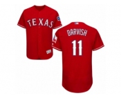 Men's Majestic Texas Rangers #11 Yu Darvish Red Flexbase Authentic Collection MLB Jersey