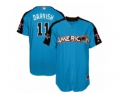 Men's Majestic Texas Rangers #11 Yu Darvish Replica Blue American League 2017 MLB All-Star MLB Jersey