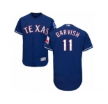 Men's Majestic Texas Rangers #11 Yu Darvish Royal Blue Flexbase Authentic Collection MLB Jersey