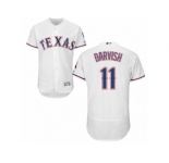 Men's Majestic Texas Rangers #11 Yu Darvish White Flexbase Authentic Collection MLB Jersey