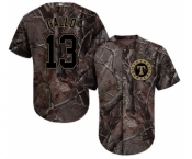 Men's Majestic Texas Rangers #13 Joey Gallo Authentic Camo Realtree Collection Flex Base MLB Jersey