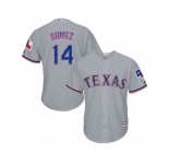 Men's Majestic Texas Rangers #14 Carlos Gomez Replica Grey Road Cool Base MLB Jersey