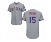 Men's Majestic Texas Rangers #15 Drew Stubbs Grey Flexbase Authentic Collection MLB Jersey