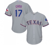 Men's Majestic Texas Rangers #17 Shin-Soo Choo Replica Grey Road Cool Base MLB Jersey