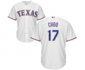 Men's Majestic Texas Rangers #17 Shin-Soo Choo Replica White Home Cool Base MLB Jersey