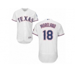 Men's Majestic Texas Rangers #18 Mitch Moreland White Flexbase Authentic Collection MLB Jersey