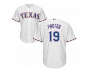 Men's Majestic Texas Rangers #19 Jurickson Profar Authentic White Home Cool Base MLB Jersey
