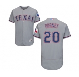 Men's Majestic Texas Rangers #20 Darwin Barney Grey Road Flex Base Authentic Collection MLB Jersey