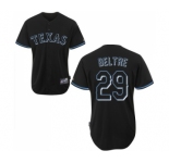 Men's Majestic Texas Rangers #29 Adrian Beltre Replica Black Fashion MLB Jersey