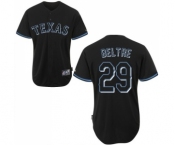 Men's Majestic Texas Rangers #29 Adrian Beltre Replica Black Fashion MLB Jersey