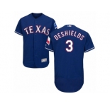 Men's Majestic Texas Rangers #3 Delino DeShields Royal Blue Flexbase Authentic Collection MLB Jersey