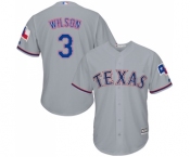 Men's Majestic Texas Rangers #3 Russell Wilson Replica Grey Road Cool Base MLB Jersey