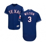Men's Majestic Texas Rangers #3 Russell Wilson Royal Blue Alternate Flex Base Authentic Collection MLB Jersey
