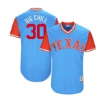 Men's Majestic Texas Rangers #30 Nomar Mazara Big Chill  Authentic Light Blue 2017 Players Weekend MLB Jersey