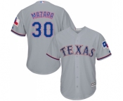 Men's Majestic Texas Rangers #30 Nomar Mazara Replica Grey Road Cool Base MLB Jersey