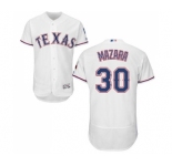 Men's Majestic Texas Rangers #30 Nomar Mazara White Home Flex Base Authentic Collection MLB Jersey