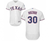 Men's Majestic Texas Rangers #30 Nomar Mazara White Home Flex Base Authentic Collection MLB Jersey