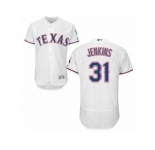 Men's Majestic Texas Rangers #31 Ferguson Jenkins White Flexbase Authentic Collection MLB Jersey