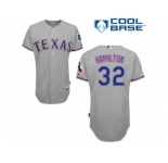 Men's Majestic Texas Rangers #32 Josh Hamilton White Flexbase Authentic Collection MLB Jersey