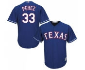 Men's Majestic Texas Rangers #33 Martin Perez Replica Royal Blue Alternate 2 Cool Base MLB Jersey
