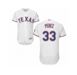 Men's Majestic Texas Rangers #33 Martin Perez White Flexbase Authentic Collection MLB Jersey