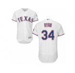 Men's Majestic Texas Rangers #34 Nolan Ryan White Flexbase Authentic Collection MLB Jersey