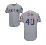 Men's Majestic Texas Rangers #40 Bartolo Colon Grey Road Flex Base Authentic Collection MLB Jersey