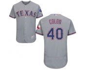 Men's Majestic Texas Rangers #40 Bartolo Colon Grey Road Flex Base Authentic Collection MLB Jersey