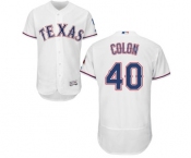 Men's Majestic Texas Rangers #40 Bartolo Colon White Home Flex Base Authentic Collection MLB Jersey