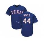 Men's Majestic Texas Rangers #44 Tyson Ross Authentic Royal Blue Team Logo Fashion Cool Base MLB Jersey