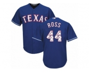 Men's Majestic Texas Rangers #44 Tyson Ross Authentic Royal Blue Team Logo Fashion Cool Base MLB Jersey