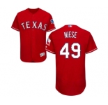 Men's Majestic Texas Rangers #49 Jon Niese Red Alternate Flex Base Authentic Collection MLB Jersey