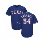Men's Majestic Texas Rangers #54 Andrew Cashner Authentic Royal Blue Team Logo Fashion Cool Base MLB Jersey