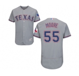 Men's Majestic Texas Rangers #55 Matt Moore Grey Road Flex Base Authentic Collection MLB Jersey