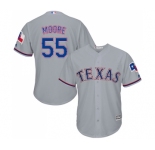 Men's Majestic Texas Rangers #55 Matt Moore Replica Grey Road Cool Base MLB Jersey