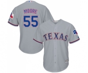 Men's Majestic Texas Rangers #55 Matt Moore Replica Grey Road Cool Base MLB Jersey