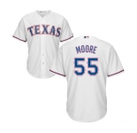 Men's Majestic Texas Rangers #55 Matt Moore Replica White Home Cool Base MLB Jersey