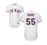 Men's Majestic Texas Rangers #55 Matt Moore White Home Flex Base Authentic Collection MLB Jersey