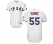 Men's Majestic Texas Rangers #55 Matt Moore White Home Flex Base Authentic Collection MLB Jersey