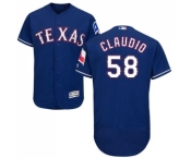 Men's Majestic Texas Rangers #58 Alex Claudio Royal Blue Alternate Flex Base Authentic Collection MLB Jersey