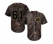 Men's Majestic Texas Rangers #61 Robinson Chirinos Authentic Camo Realtree Collection Flex Base MLB Jersey