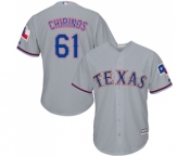 Men's Majestic Texas Rangers #61 Robinson Chirinos Replica Grey Road Cool Base MLB Jersey