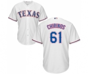 Men's Majestic Texas Rangers #61 Robinson Chirinos Replica White Home Cool Base MLB Jersey