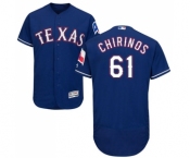 Men's Majestic Texas Rangers #61 Robinson Chirinos Royal Blue Alternate Flex Base Authentic Collection MLB Jersey