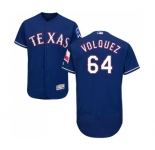 Men's Majestic Texas Rangers #64 Edinson Volquez Royal Blue Alternate Flex Base Authentic Collection MLB Jersey